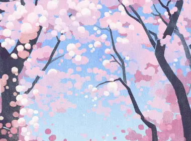 ba59可爱锡巴犬动物春季插画艺术粉色 3840x2400
