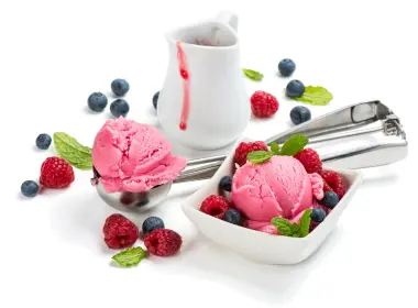食物 冰淇淋 静物 浆果 树莓 蓝莓 高清壁纸 4899x3507