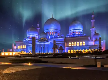 宗教 阿布扎比大清真寺 清真寺 夜晚 阿拉伯联合酋长国 Dome Abu Dhabi 建筑 高清壁纸 4756x3139