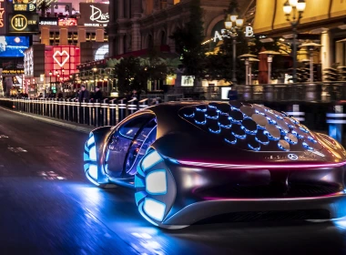 行驶在街上的科幻未来悬浮汽车帅气桌面壁纸 3840x2400