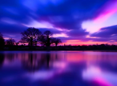 日落,水资源,气氛,余辉,紫色的,壁纸,3840x2160 3840x2160
