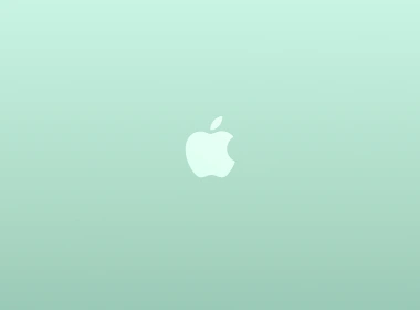 au17标志苹果绿白色最小插图艺术 3840x2400