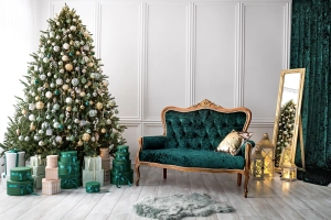 节日 圣诞节 Sofa Christmas Tree 礼物 静物 Christmas Ornaments 高清壁纸  5835x3890