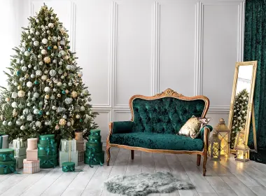 节日 圣诞节 Sofa Christmas Tree 礼物 静物 Christmas Ornaments 高清壁纸 5835x3890
