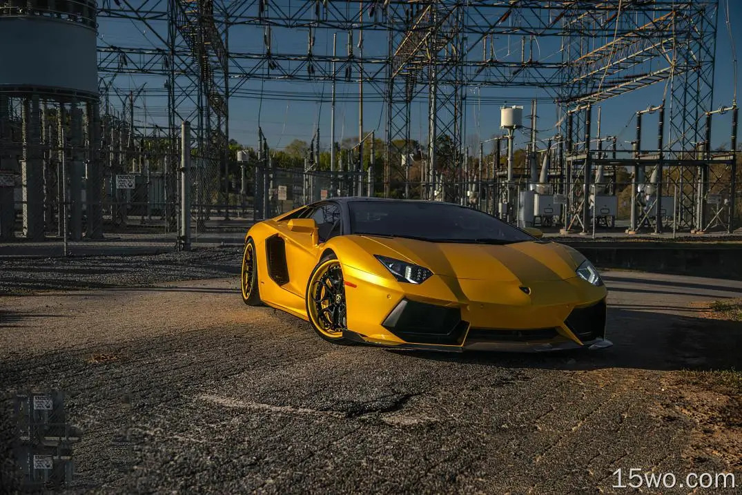 座驾 兰博基尼Aventador 兰博基尼 汽车 Yellow Car Sport Car Supercar 高清壁纸