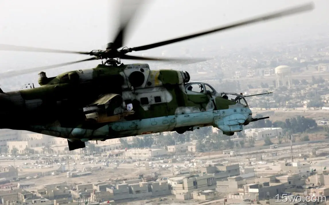 军事 米-24武装直升机 军用直升机 高清壁纸