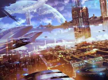 科幻 城市 未来主义 建筑 Cityscape 高清壁纸 3840x1502