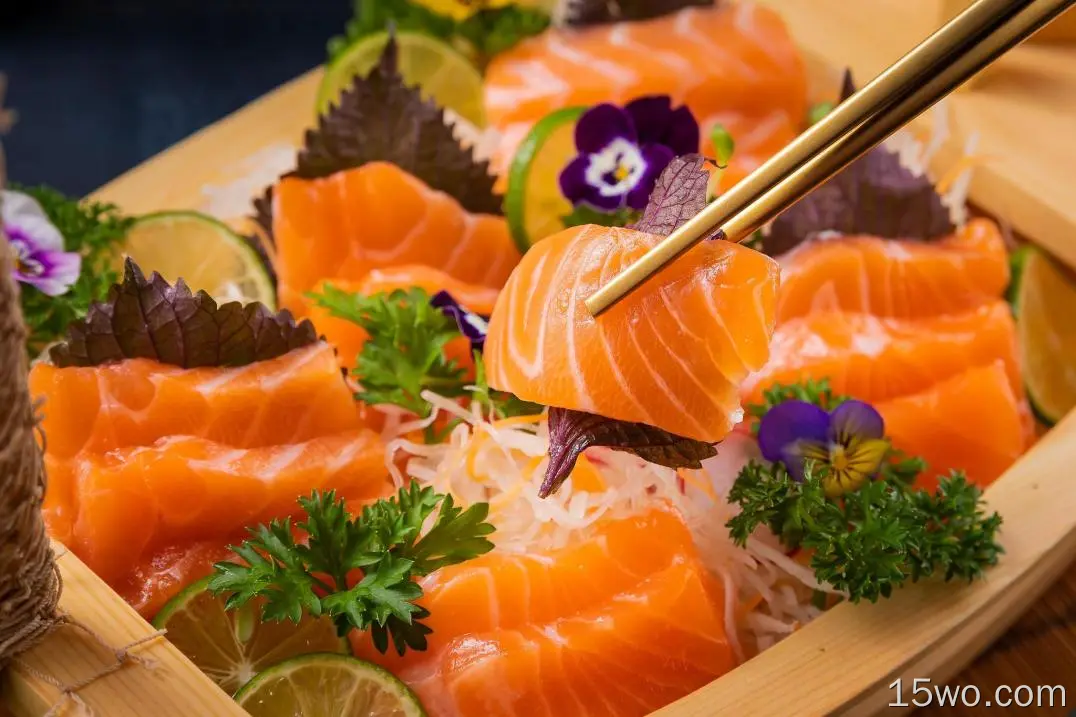 食物 寿司 鱼 Salmon Seafood 高清壁纸