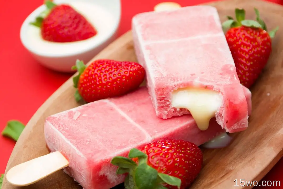 食物 冰淇淋 甜食 草莓 水果 高清壁纸