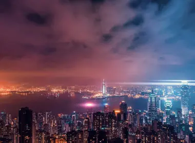 4K 城市夜景 建筑 香港 维多利亚港 3840x2160