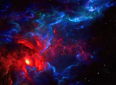 科幻 星云 蓝色 红色 星空 高清壁纸 2560x1600
