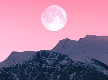 月亮、微光、山、雪、峰 2560x1440