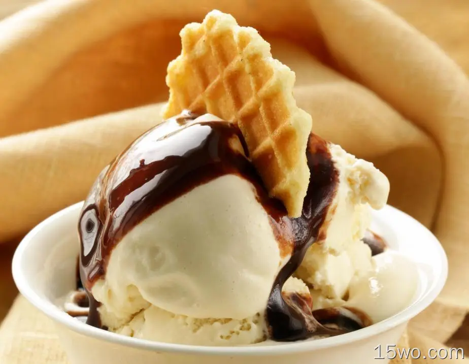 食物 冰淇淋 巧克力 甜点 Wafer 高清壁纸