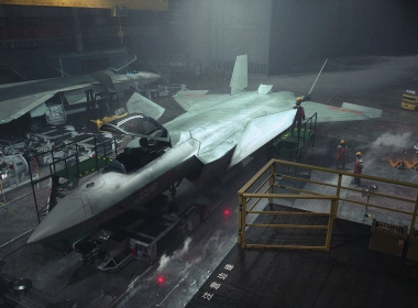 PLAAF,air force,aircraft,jet fighter,Chengdu J-20,CGI,hangar,Chinese Army,military,military aircraft,asian letter,white text 2938x1250