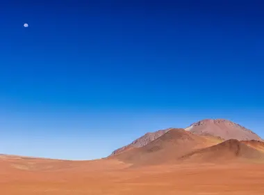 沙漠、月亮、晴朗的天空、小山 2880x1800