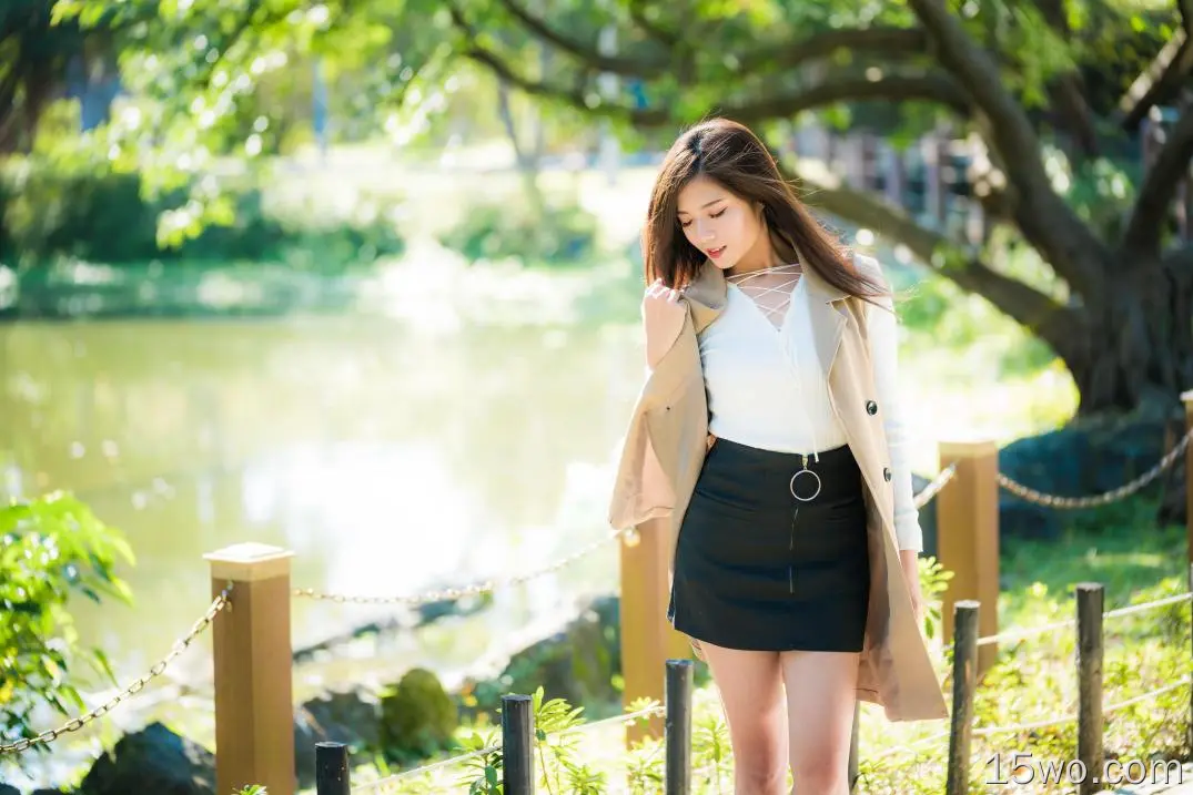 女性 亚洲 女孩 Skirt Woman 模特 Depth Of Field Brunette 高清壁纸