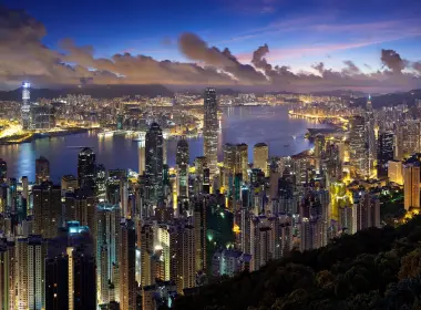 4K 风景 城市夜景 香港 建筑 灯光 3840x2160