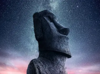 人造 Moai Moai Statues Easter Island 星空 高清壁纸 3840x2160