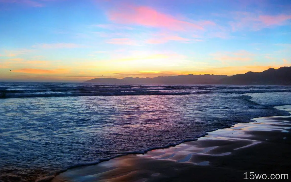 自然 海滩 黑色 日落 Horizon 天空 Sea 高清壁纸