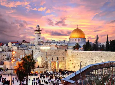 耶路撒冷、天空、墙壁、云彩、日落 4925x3283