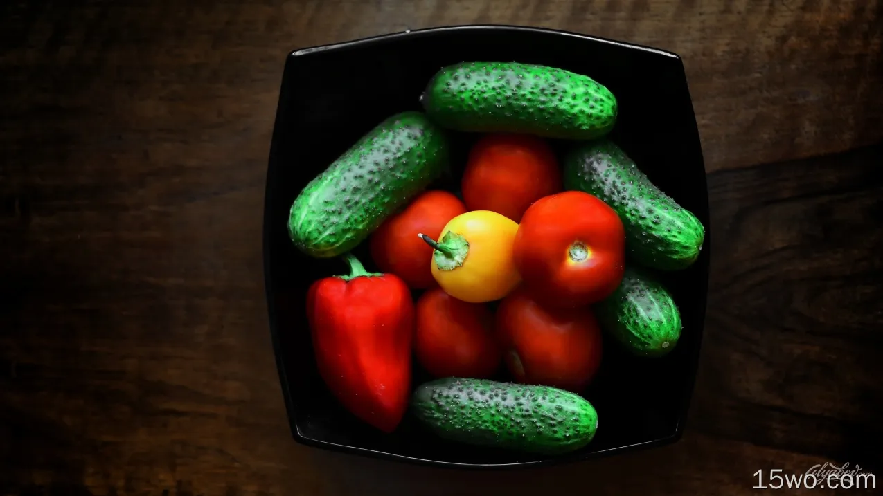 红辣椒，番茄，泡菜，蔬菜，碗