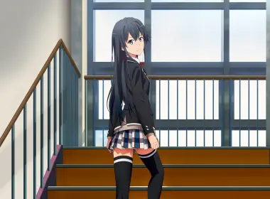 动漫 我的青春恋爱物语果然有问题 Yukino Yukinoshita Schoolgirl Black Hair Skirt 高清壁纸 4336x2959