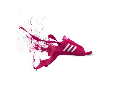 am06阿迪达斯红鞋运动鞋标志艺术飞溅 3840x2400