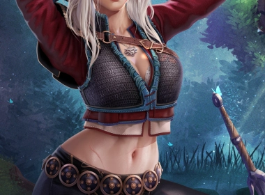 Cirilla Fiona Elen Riannon,The Witcher,video games,video game girls,artwork,drawing,fan art,Prywinko,portrait display,looking at viewer,necklace,sunlight,cleavage,smiling,The Witcher 3: Wild Hunt 4000x6000
