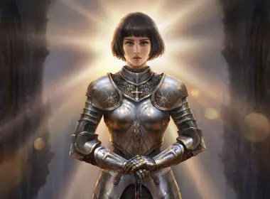 奇幻 骑士 Joan of Arc Armor Woman Warrior Short Hair Brown Hair 高清壁纸 3002x1876
