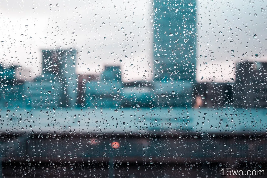 雨滴，情绪，城市景观，建筑物，模糊，窗户