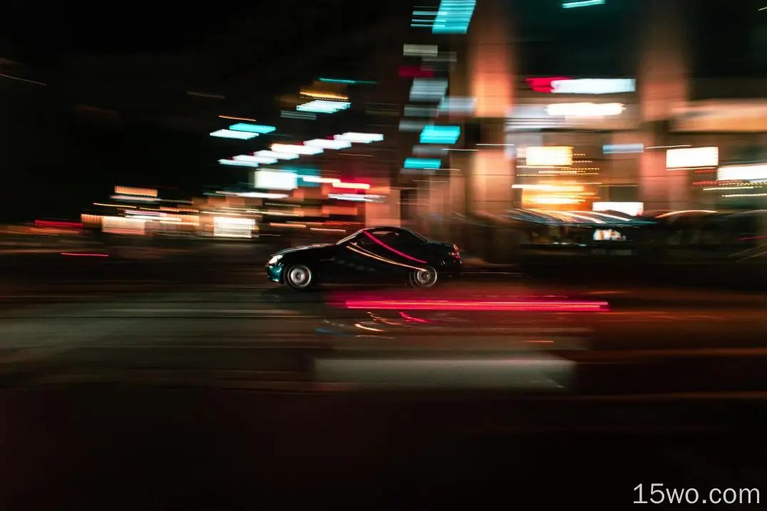 汽车 运动 速度 运动模糊 灯 夜晚