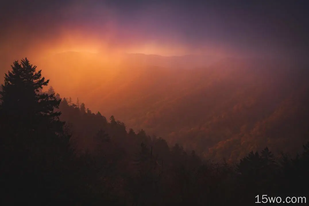 Dawn Overy Smoky Mountains 4k壁纸