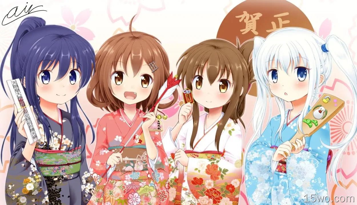 inazuma、hibiki、akatsuki、kimono、kantai collection、loli、kancole