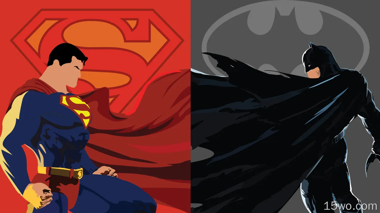 超人与蝙蝠侠4k艺术壁纸