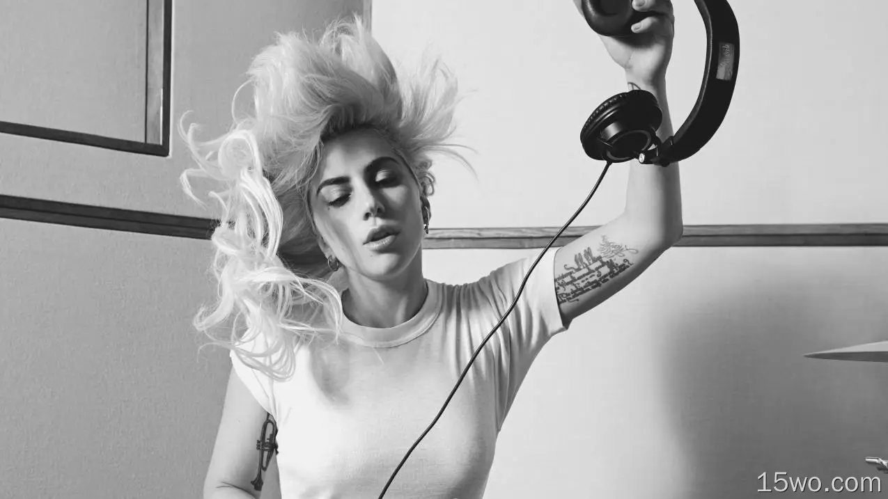 Lady Gaga单色5k壁纸