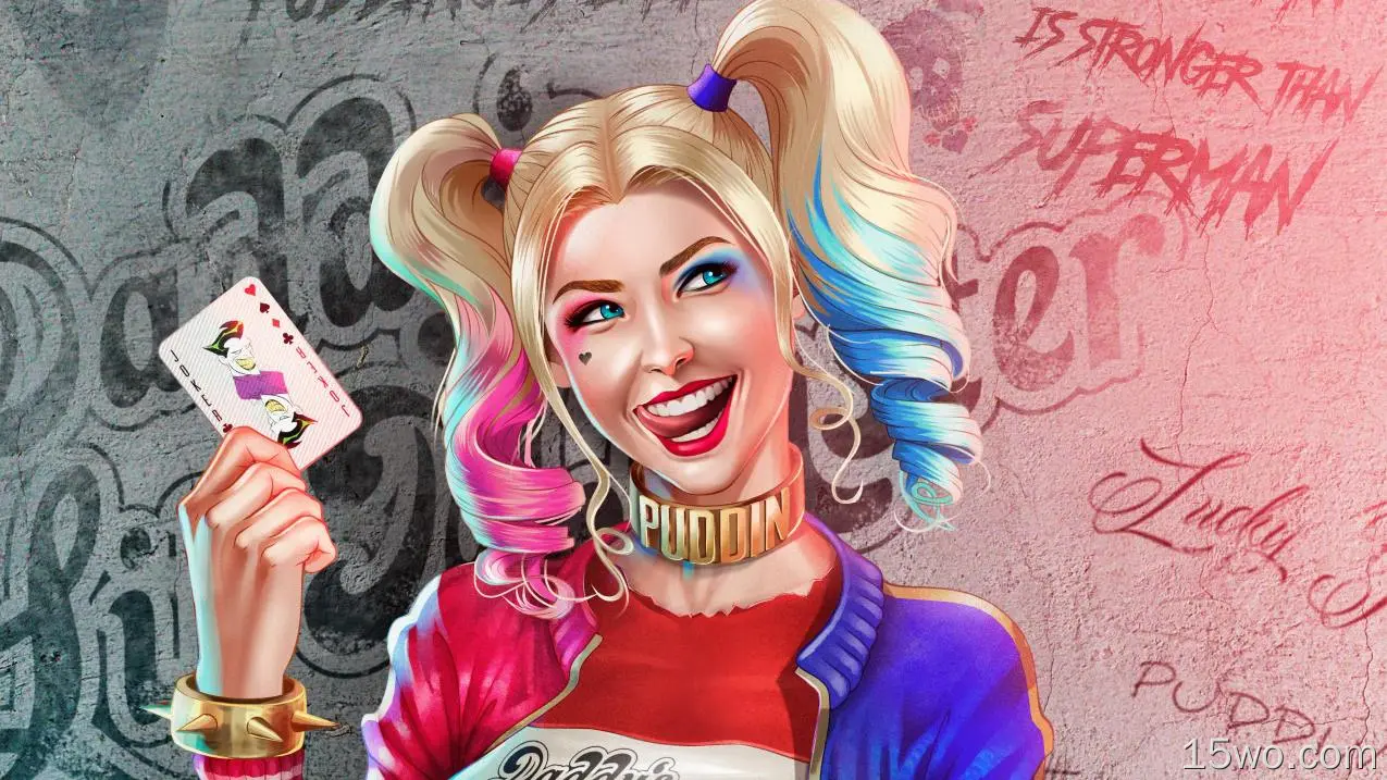 Harley Quinn比超人4k壁纸更强