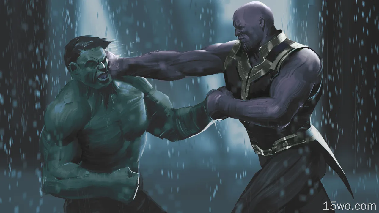 绿巨人与Thanos壁纸