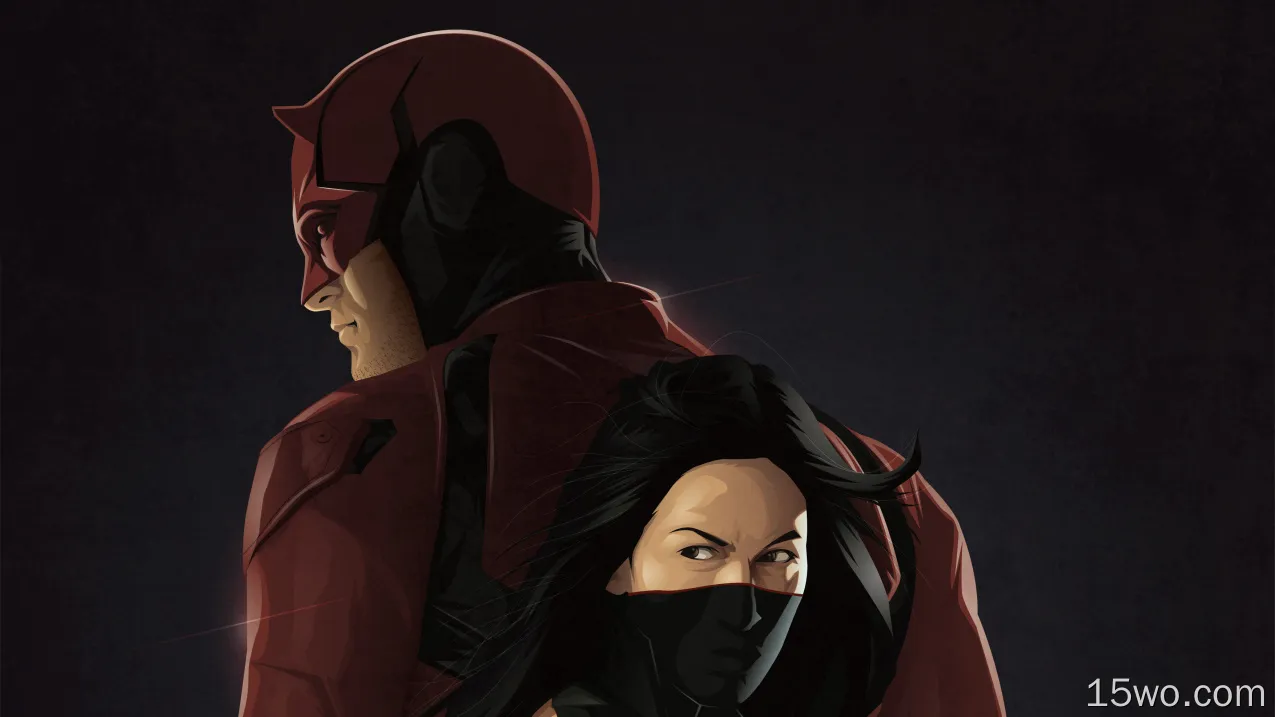 Elektra和Daredevil壁纸
