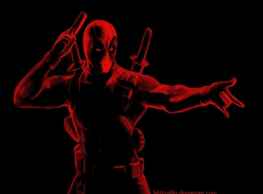 Deadpool红色艺术壁纸 2786x2152