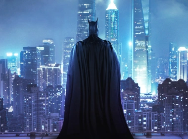 站立在屋顶壁纸的蝙蝠侠 3500x1968