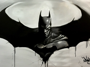 蝙蝠侠标志素描艺术壁纸 3111x1750