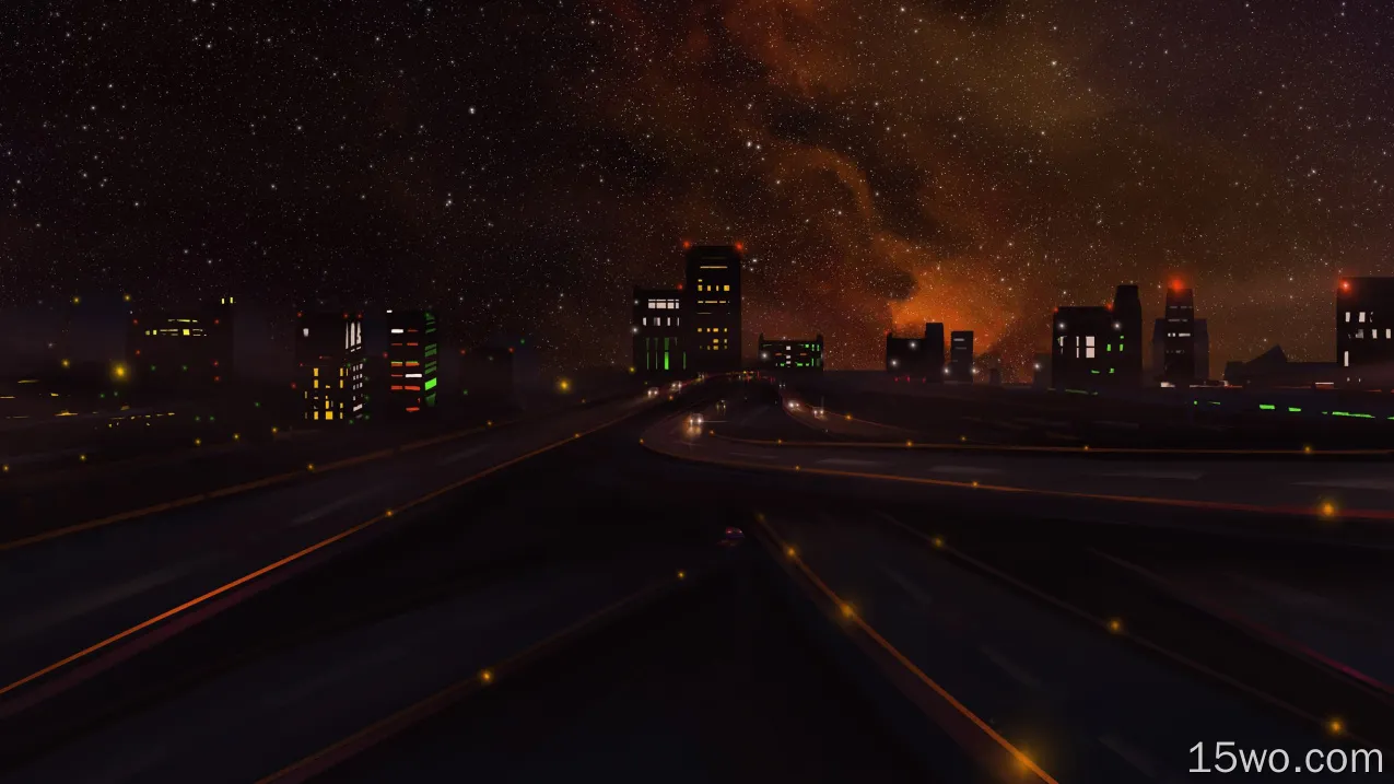 高速公路夜数字艺术壁纸