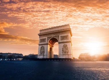 法国巴黎的地标建筑凯旋门的唯美摄影电脑壁纸 2880x1800