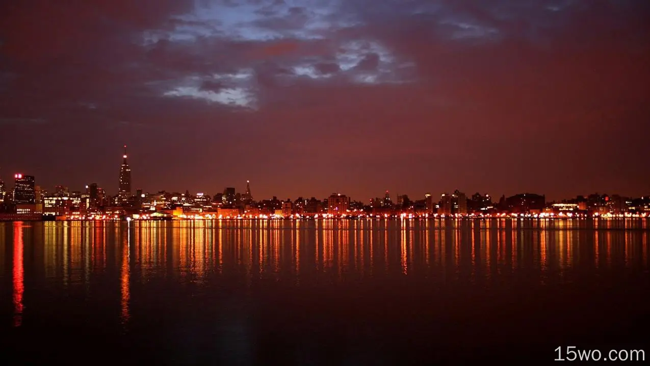 城市 海岸 灯光 夜景