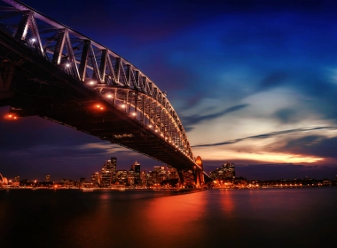 城市之光悉尼港湾大桥4k壁纸 3840x2160