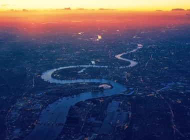 伦敦泰晤士河鸟瞰图壁纸 5950x3347