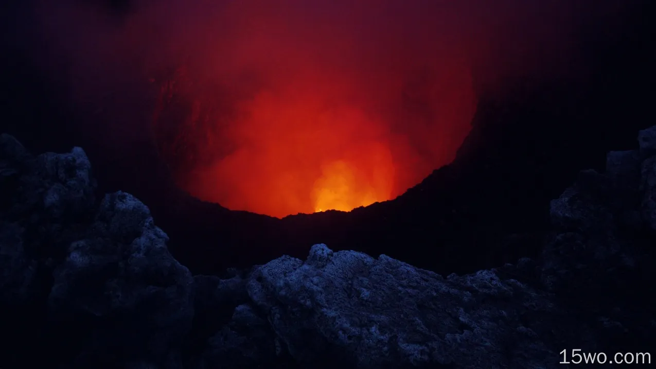 火山暗红色4k壁纸