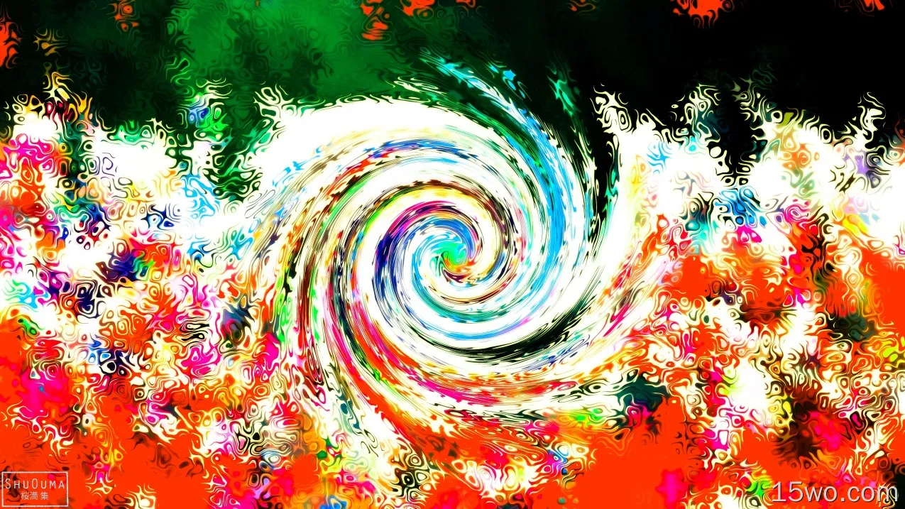 彩色旋涡分形艺术壁纸