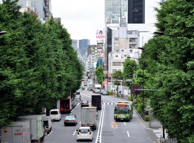 日本，东京，人，道路，树木，建筑物 2560x1600