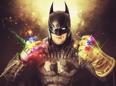 蝙蝠侠与Thanos Gauntlet 5k壁纸 6000x4000